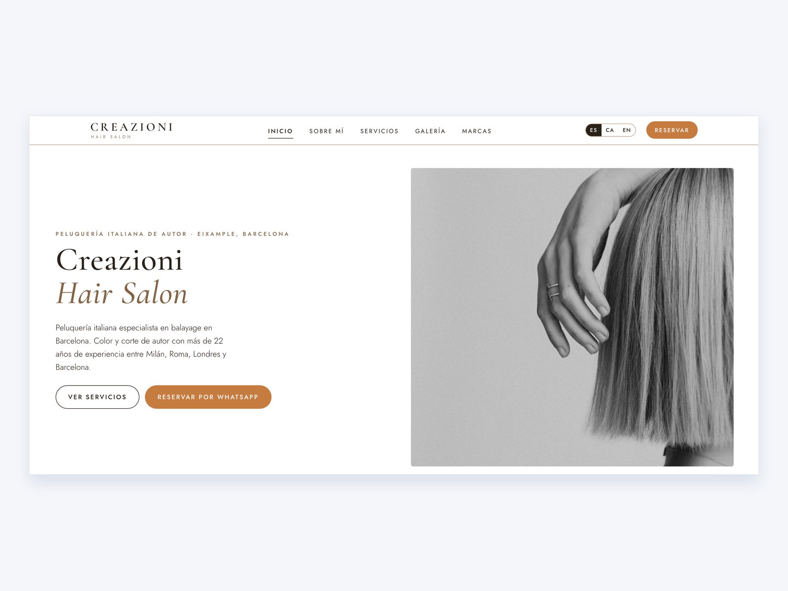 Web de Creazioni Hair Salon