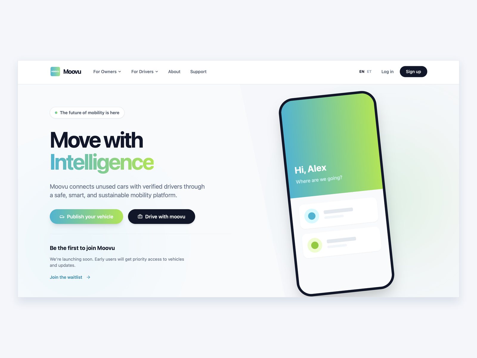 Web de Moovu Mobility